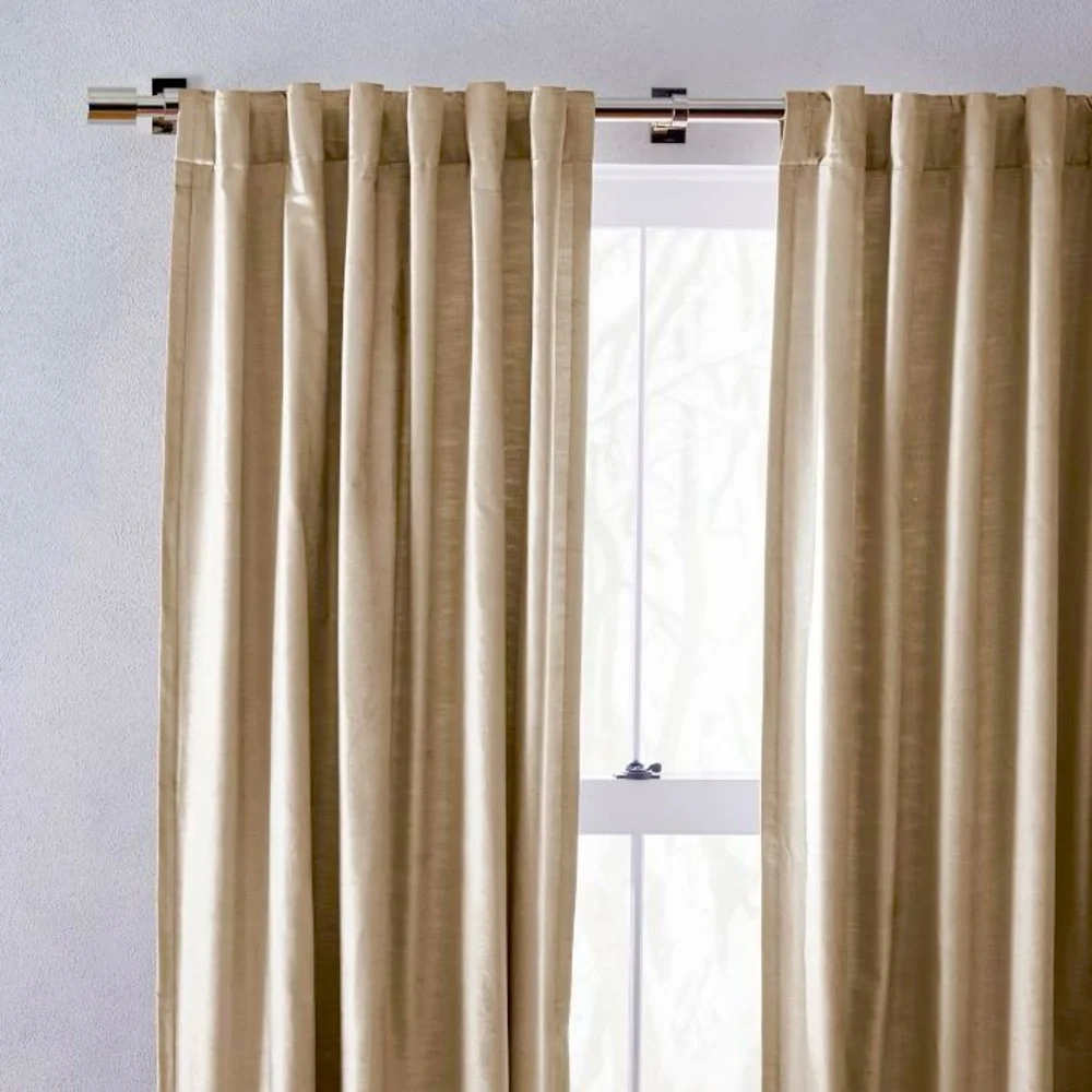 Brand new. 48x84 West Elm Luster Velvet blackout curtains. Taupe. 1 panel.